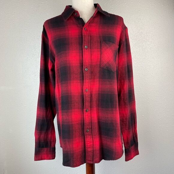 Arizona Buffalo Plaid Button Down Shirt Size M EUC - Picture 1 of 8